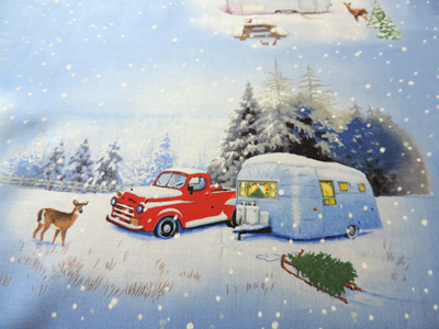 Red truck Christmas aprons